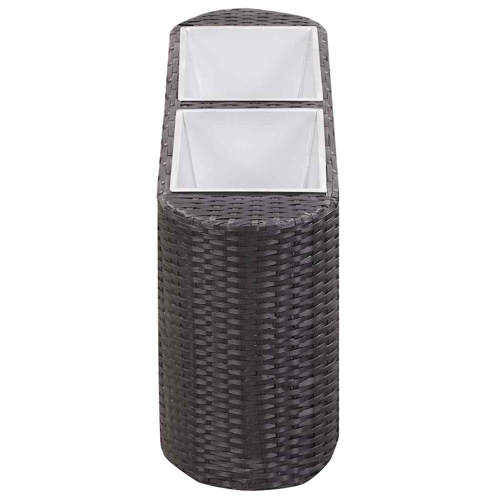 Letto Rialzato da Giardino 80x25x40 cm in Polyrattan Nero