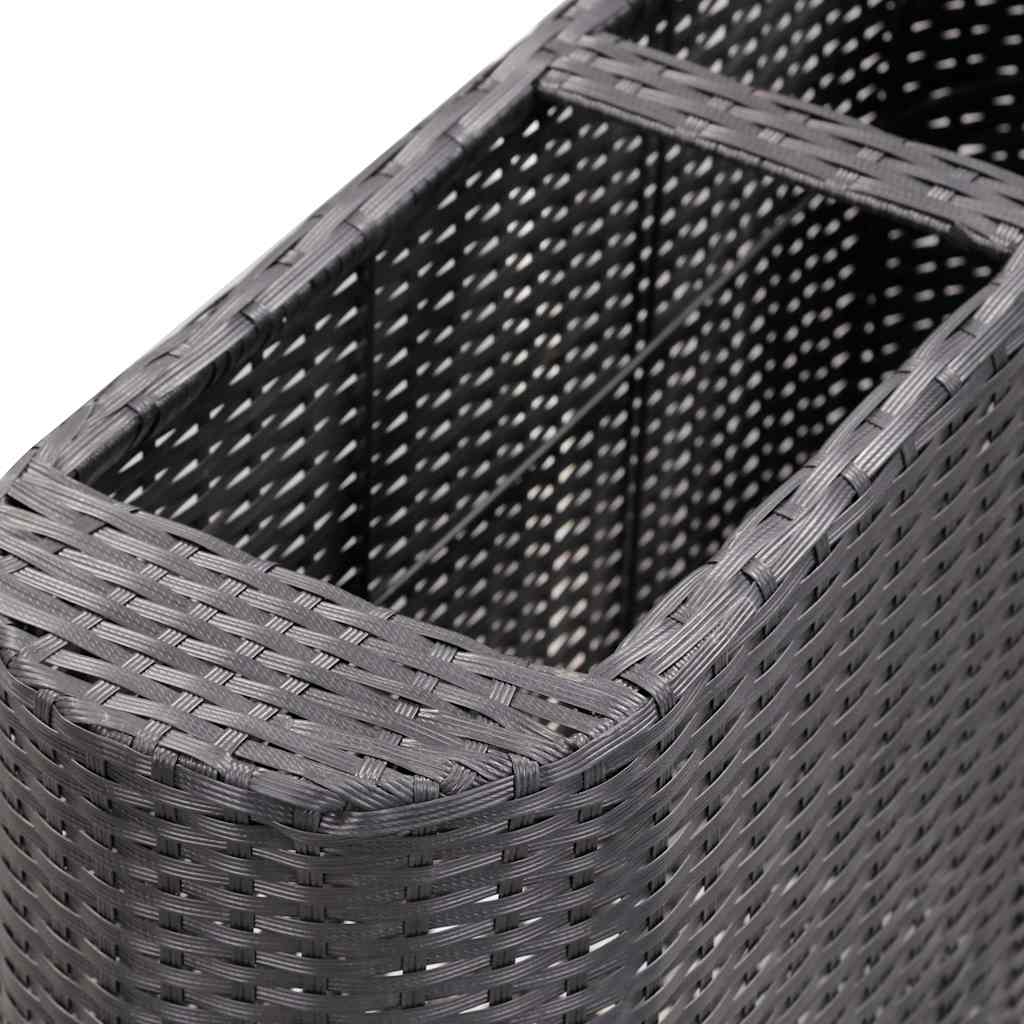 Letto Rialzato da Giardino 80x25x40 cm in Polyrattan Nero