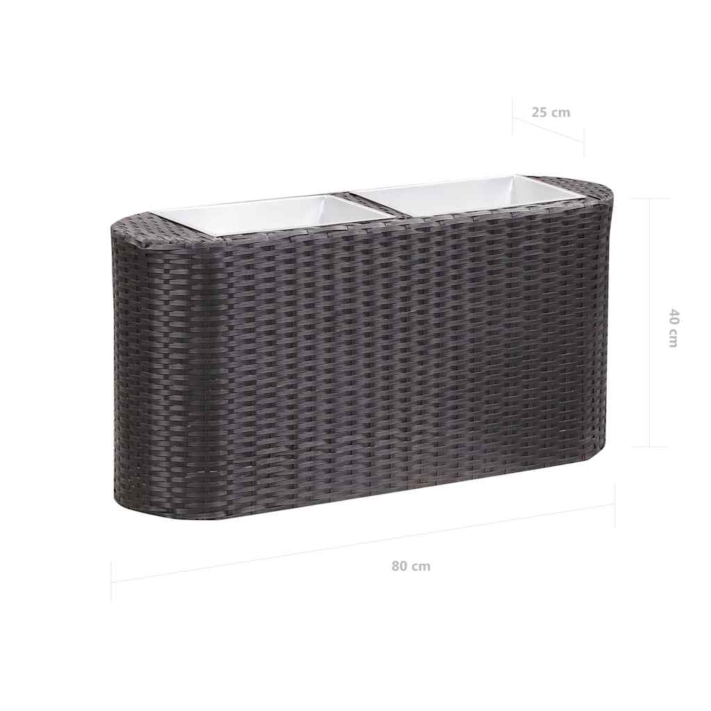 Letto Rialzato da Giardino 80x25x40 cm in Polyrattan Nero