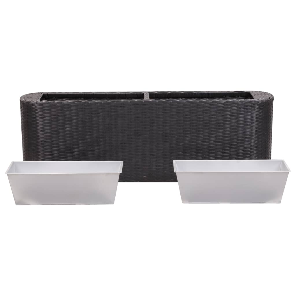 Letto Rialzato da Giardino 120x24x40 cm in Polyrattan Nero