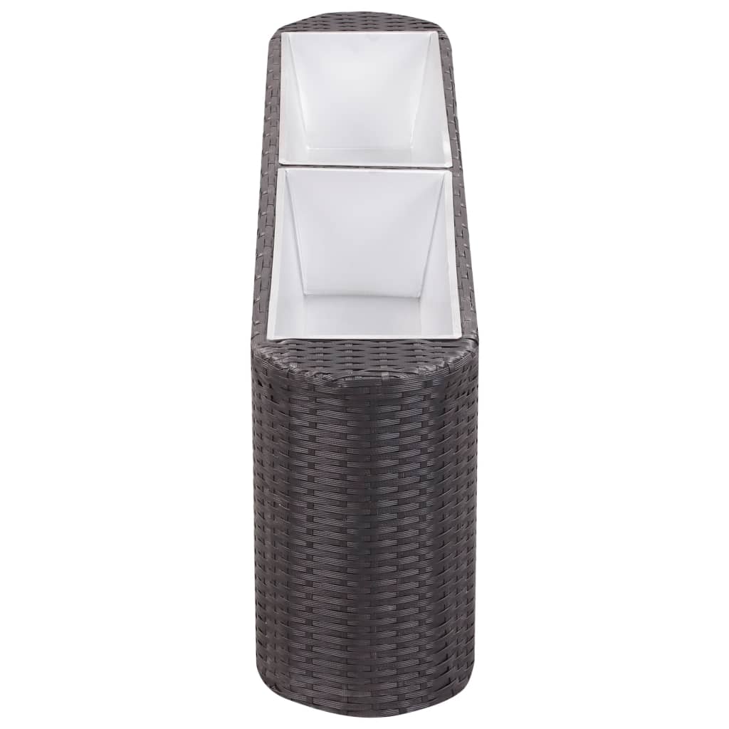 Letto Rialzato da Giardino 120x24x40 cm in Polyrattan Nero
