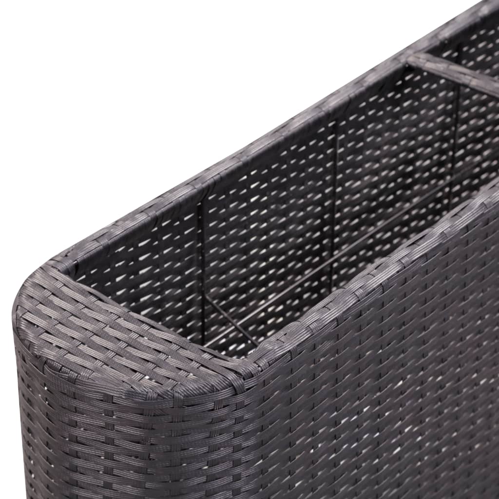 Letto Rialzato da Giardino 120x24x40 cm in Polyrattan Nero