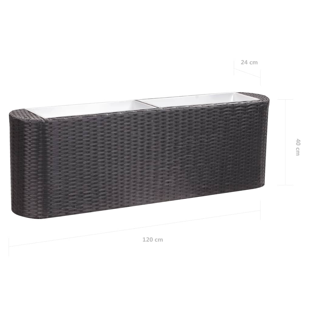 Letto Rialzato da Giardino 120x24x40 cm in Polyrattan Nero