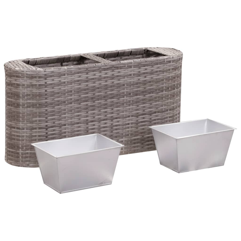 Letto Rialzato da Giardino 80x25x40 cm in Polyrattan Grigio