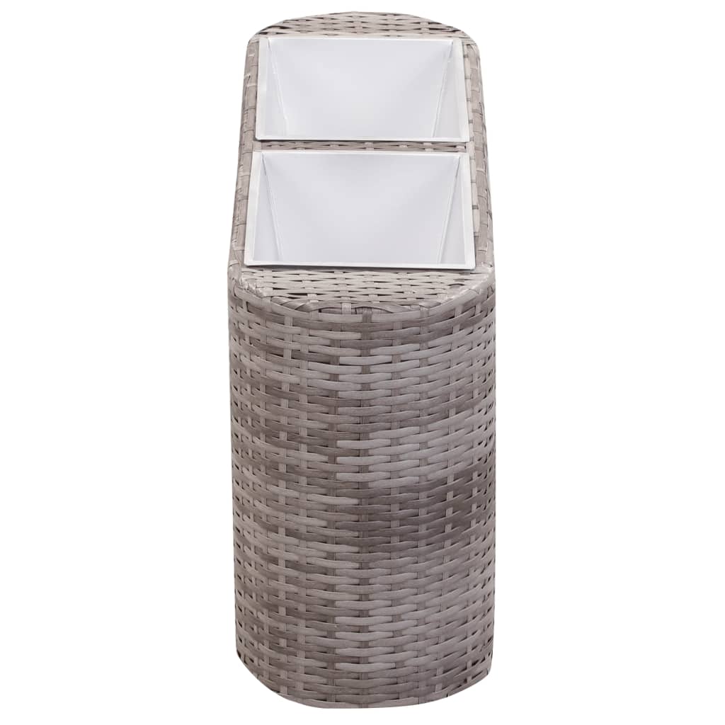 Letto Rialzato da Giardino 80x25x40 cm in Polyrattan Grigio