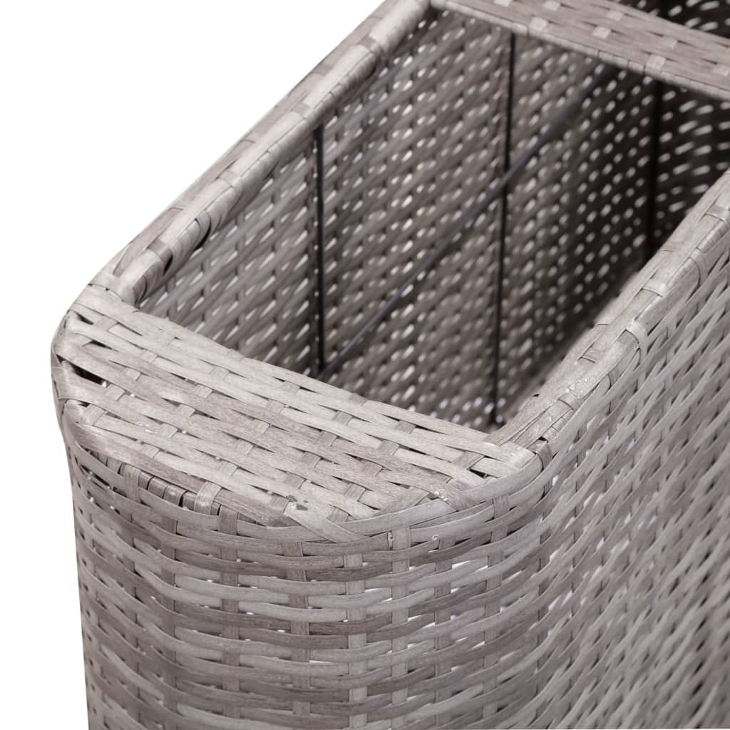 Letto Rialzato da Giardino 80x25x40 cm in Polyrattan Grigio