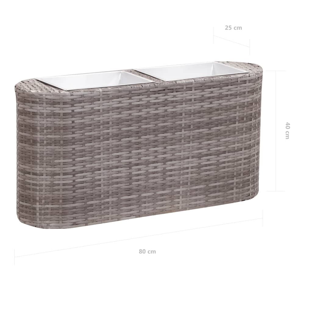 Letto Rialzato da Giardino 80x25x40 cm in Polyrattan Grigio