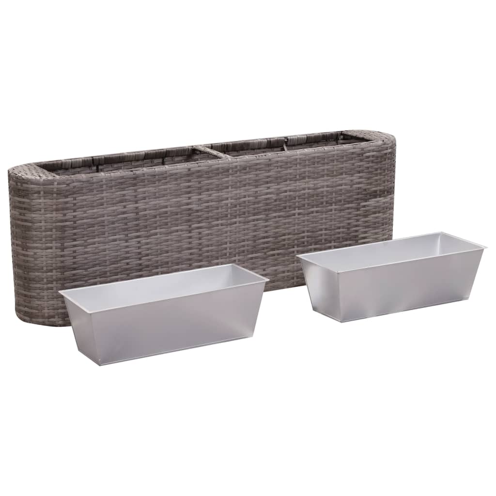 Letto Rialzato da Giardino 120x24x40 cm in Polyrattan Grigio