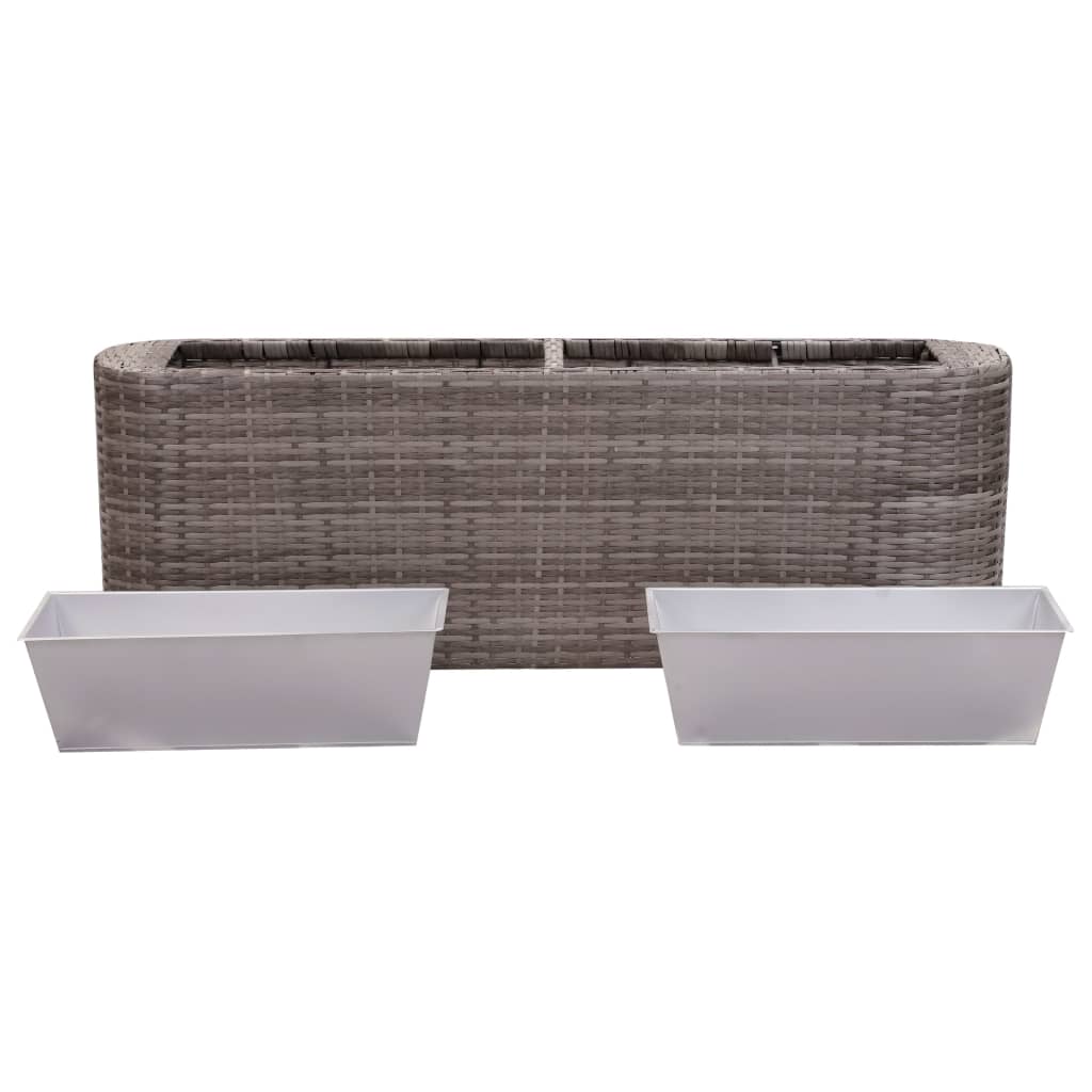 Letto Rialzato da Giardino 120x24x40 cm in Polyrattan Grigio