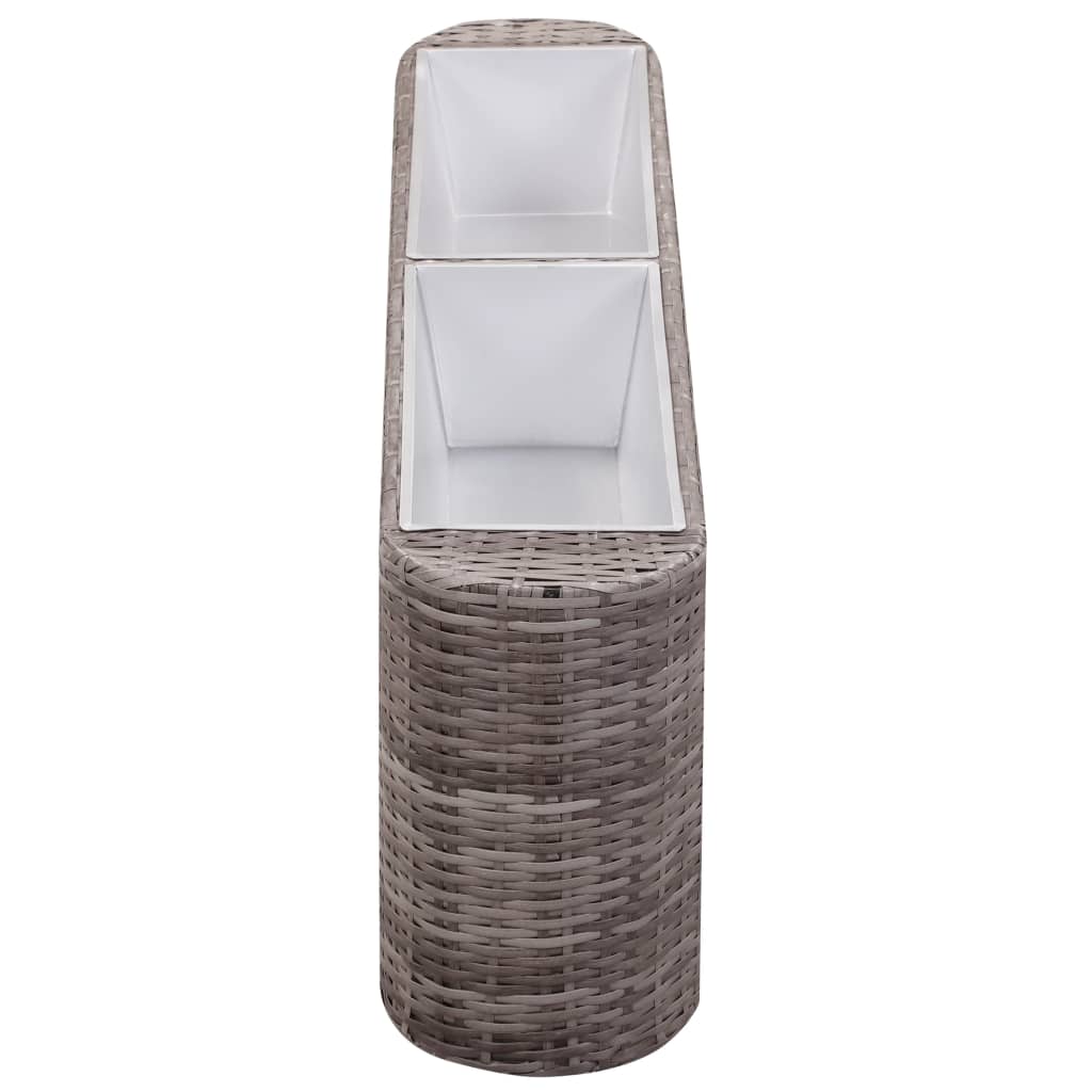 Letto Rialzato da Giardino 120x24x40 cm in Polyrattan Grigio