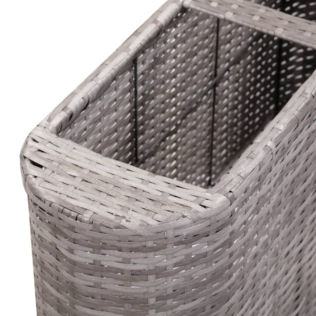 Letto Rialzato da Giardino 120x24x40 cm in Polyrattan Grigio