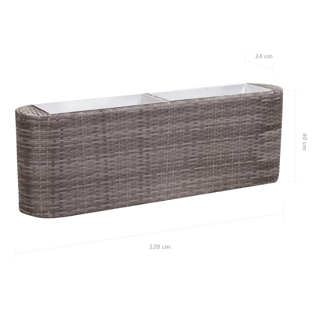 Letto Rialzato da Giardino 120x24x40 cm in Polyrattan Grigio