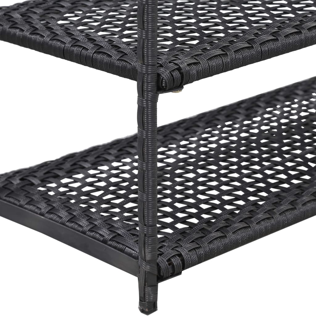 Scarpiera Nera 50x30x120 cm in Polyrattan