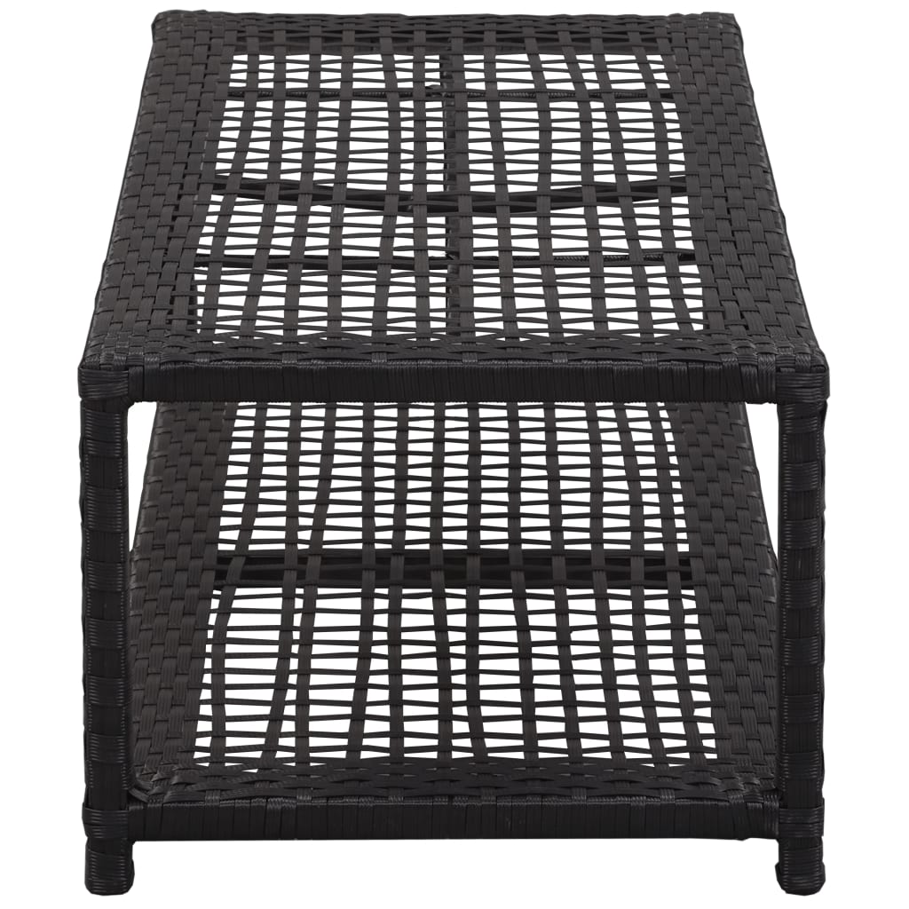 Scarpiera con Panchina Nera 80x40x30 cm in Polyrattan