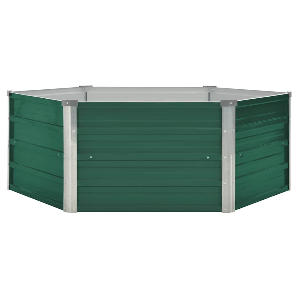 Letto di Coltura Rialzato 129x129x45 cm Acciaio Zincato Verde