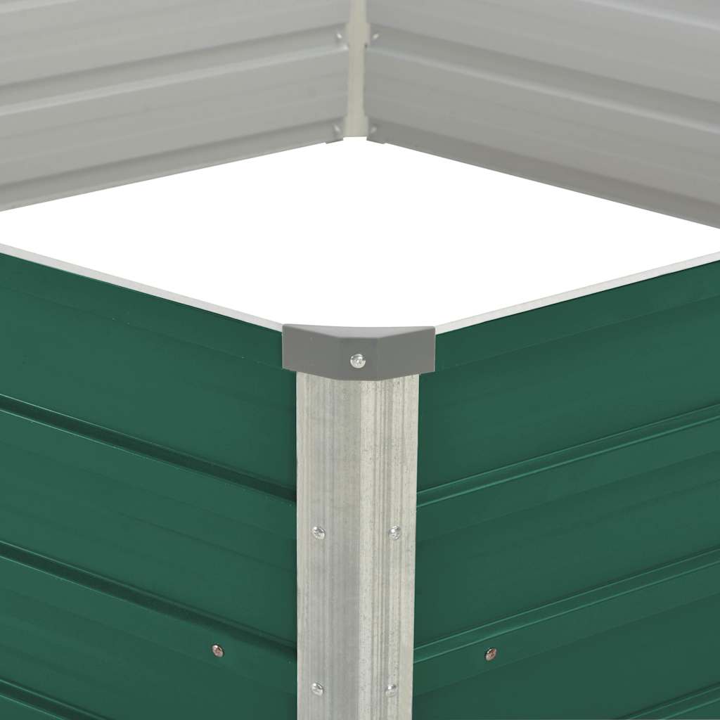 Letto di Coltura Rialzato 129x129x45 cm Acciaio Zincato Verde