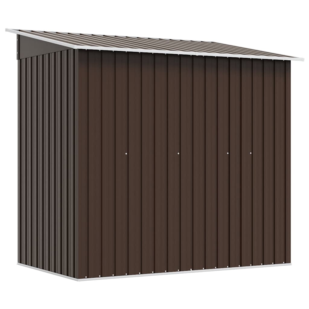 Capanno Attrezzi da Giardino Marrone 194x121x181 cm in Acciaio