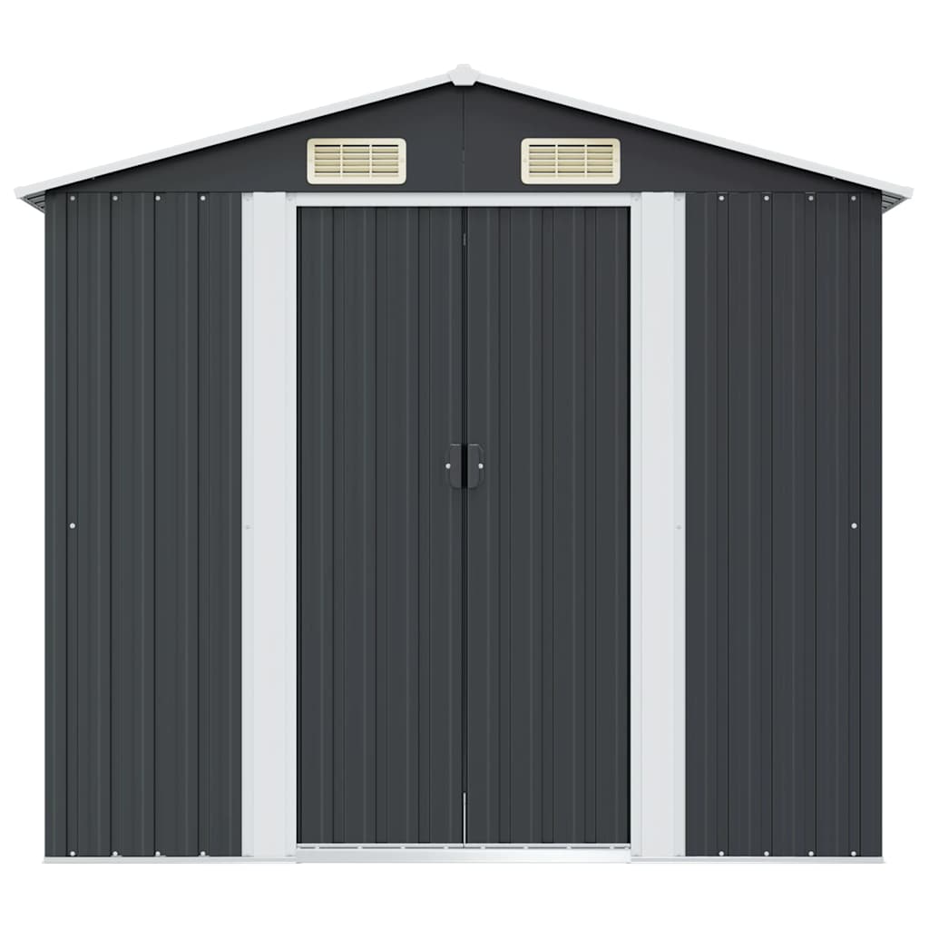 Capanno Attrezzi da Giardino Antracite Acciaio 204x132x186 cm