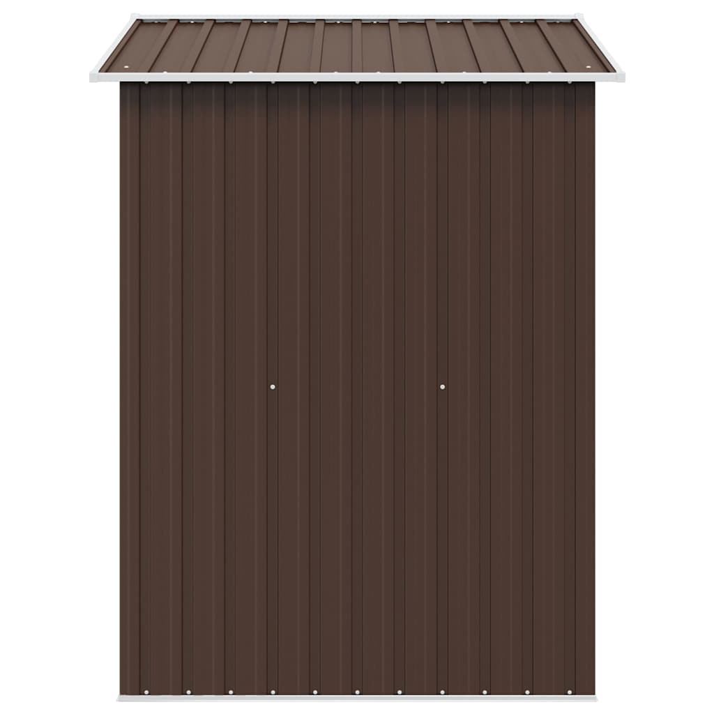 Capanno Attrezzi da Giardino Marrone 204x132x186 cm in Acciaio