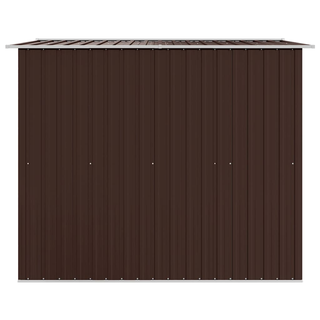 Capanno Attrezzi da Giardino Marrone 257x205x178 cm in Acciaio