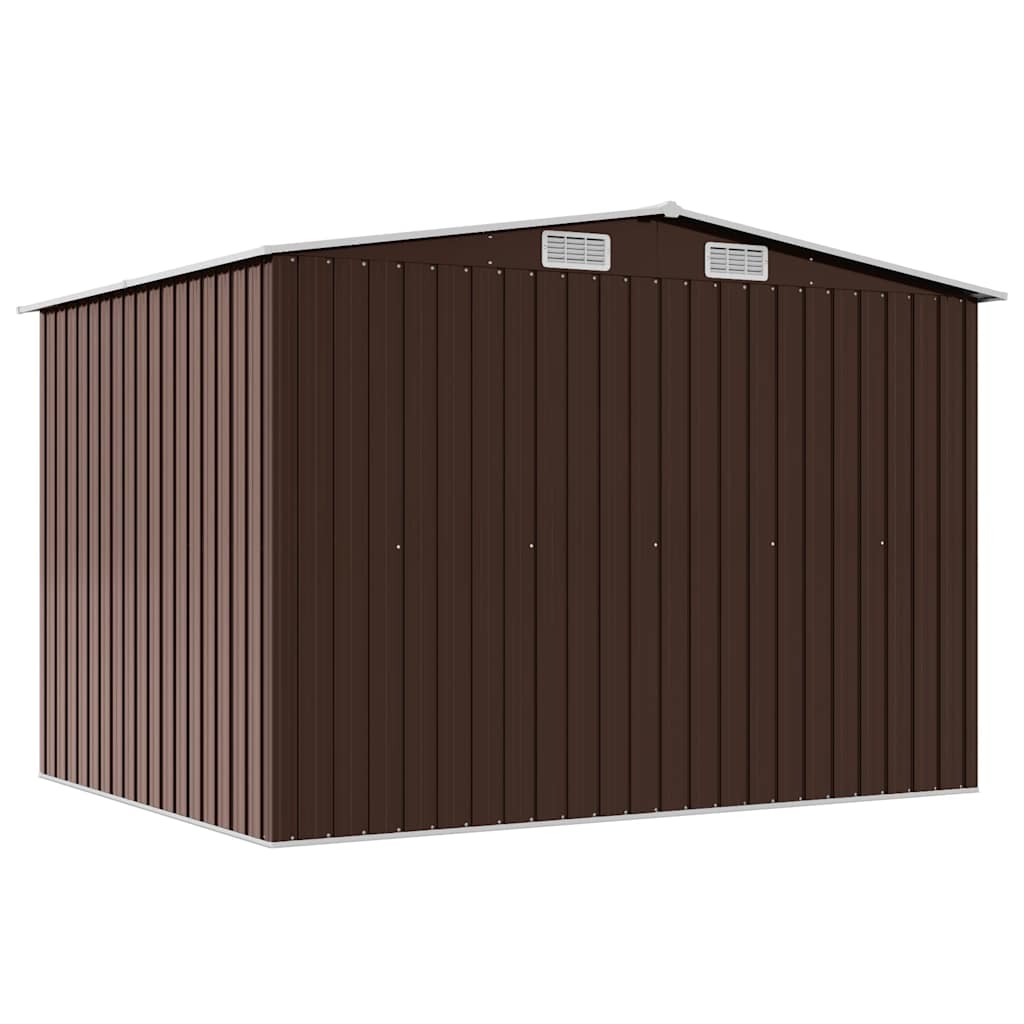 Capanno Attrezzi da Giardino Marrone 257x205x178 cm in Acciaio