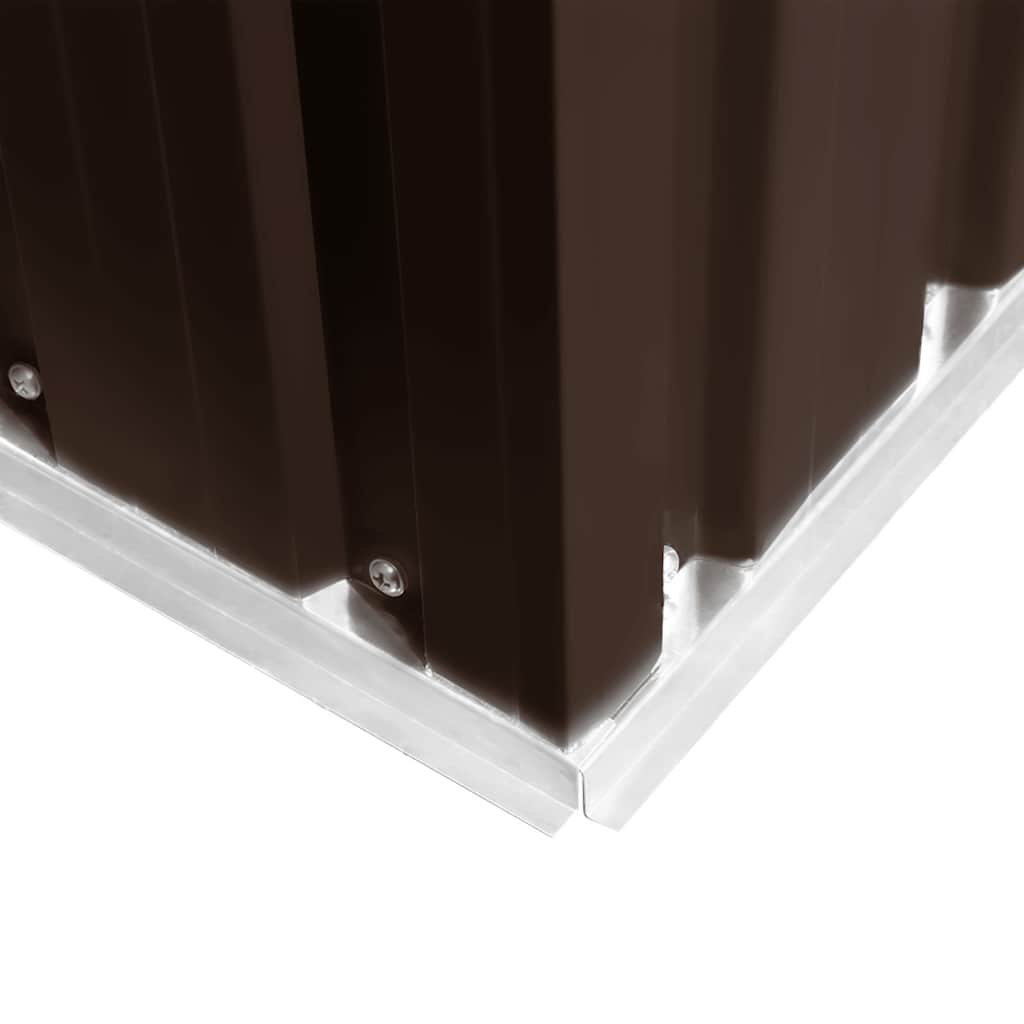 Capanno Attrezzi da Giardino Marrone 257x205x178 cm in Acciaio