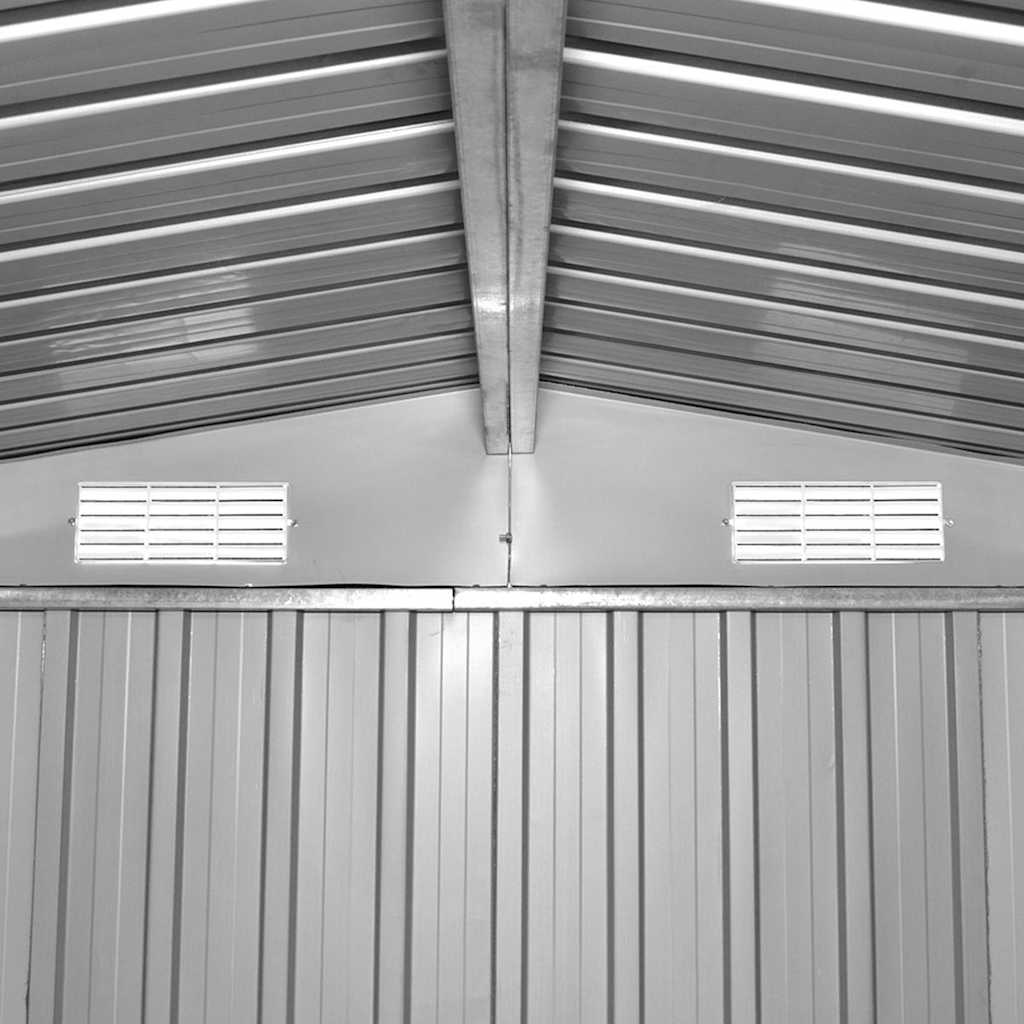 Capanno Attrezzi da Giardino Marrone 257x205x178 cm in Acciaio