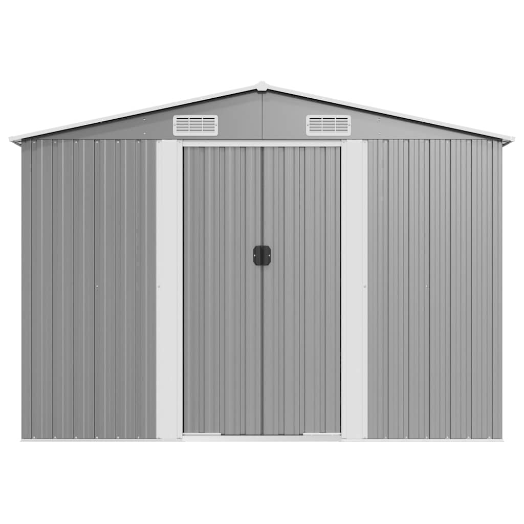 Capanno da Giardino Grigio 257x779x181 cm in Acciaio Zincato