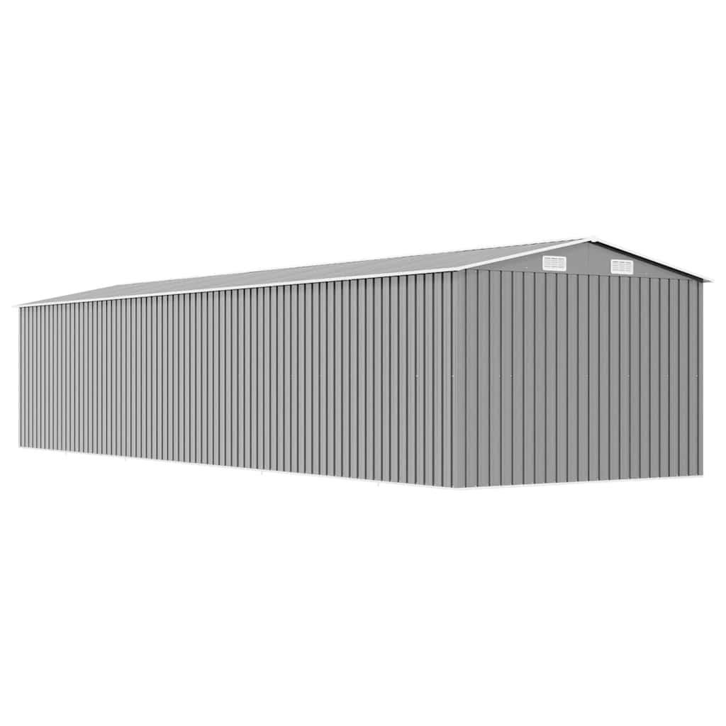 Capanno da Giardino Grigio 257x779x181 cm in Acciaio Zincato