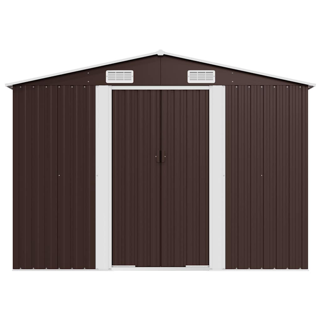 Capanno da Giardino Marrone 257x779x181cm in Acciaio Zincato