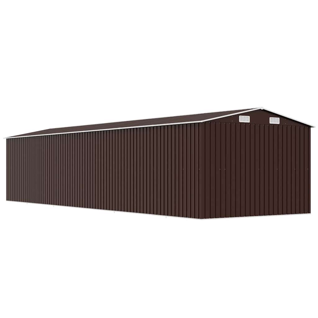 Capanno da Giardino Marrone 257x779x181cm in Acciaio Zincato