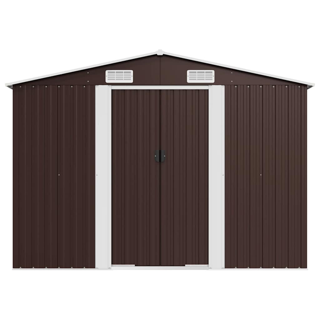 Capanno da Giardino Marrone 257x990x181 cm in Acciaio Zincato