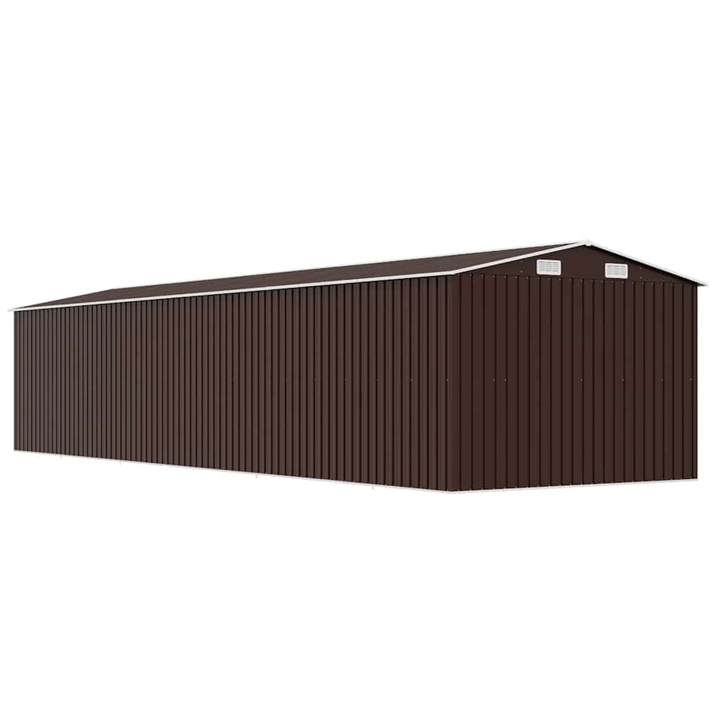 Capanno da Giardino Marrone 257x990x181 cm in Acciaio Zincato