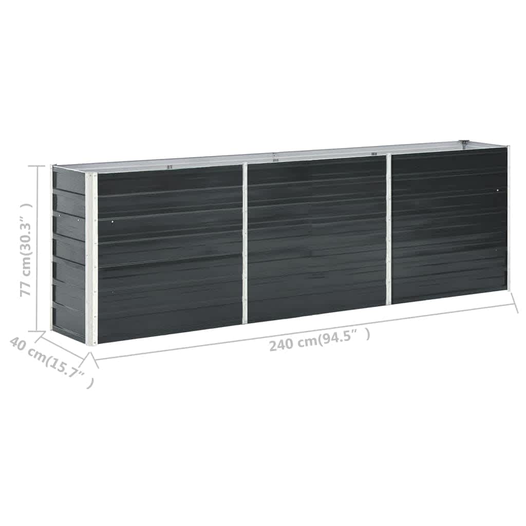 Letto Rialzato in Acciaio Zincato 240x40x77 cm Antracite