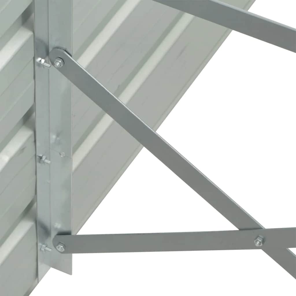 Letto Rialzato in Acciaio Zincato 320x40x45 cm Grigio