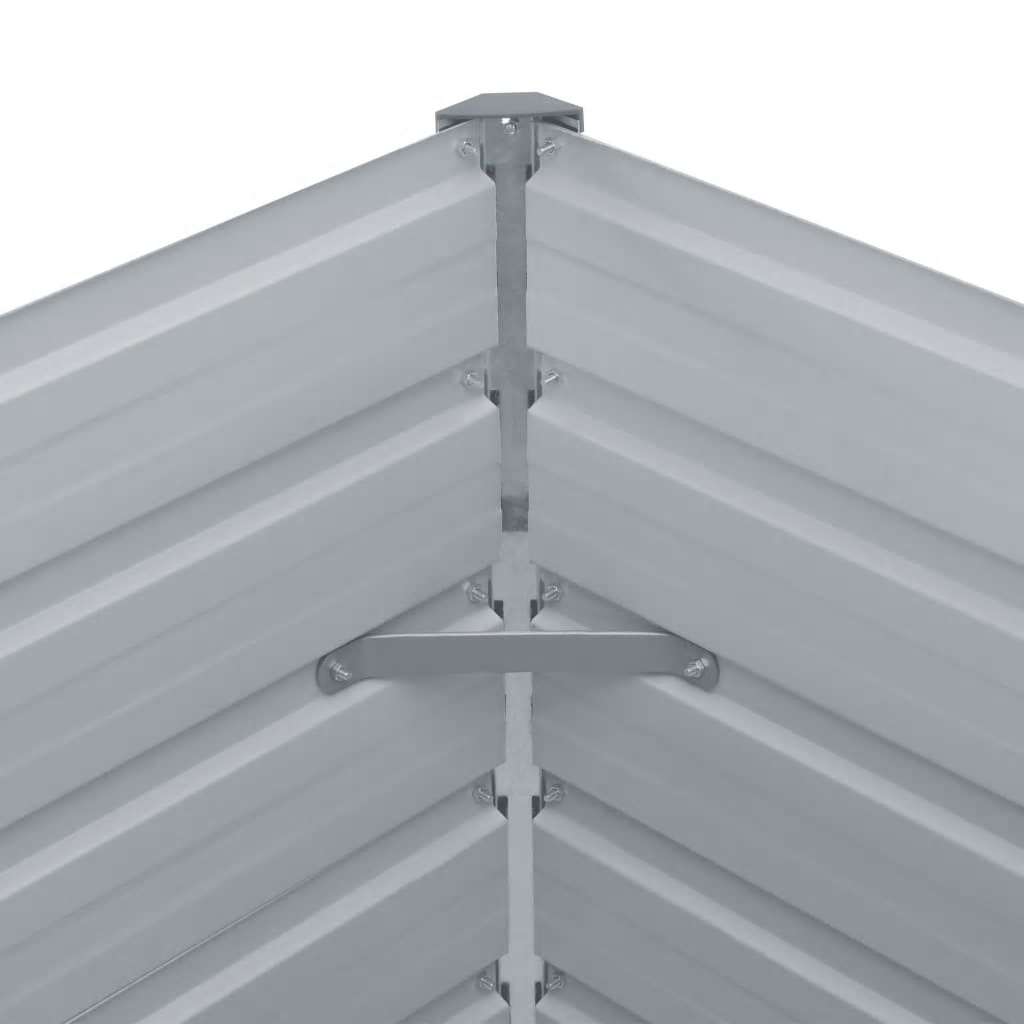 Letto Rialzato da Giardino Acciaio Zincato 480x80x45 cm Grigio