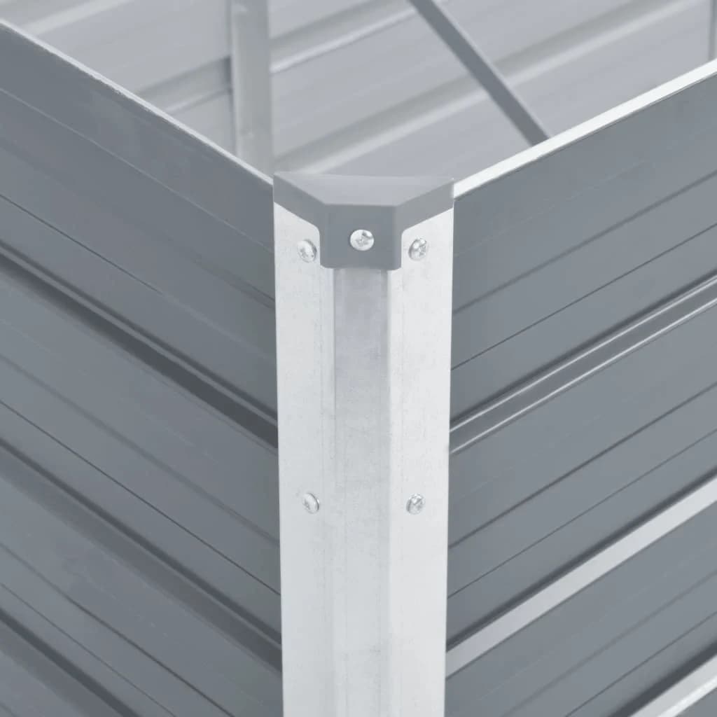 Letto Rialzato Giardino in Acciaio Zincato 600x80x45 cm Grigio