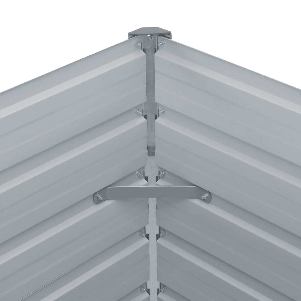 Letto Rialzato Giardino in Acciaio Zincato 600x80x45 cm Grigio