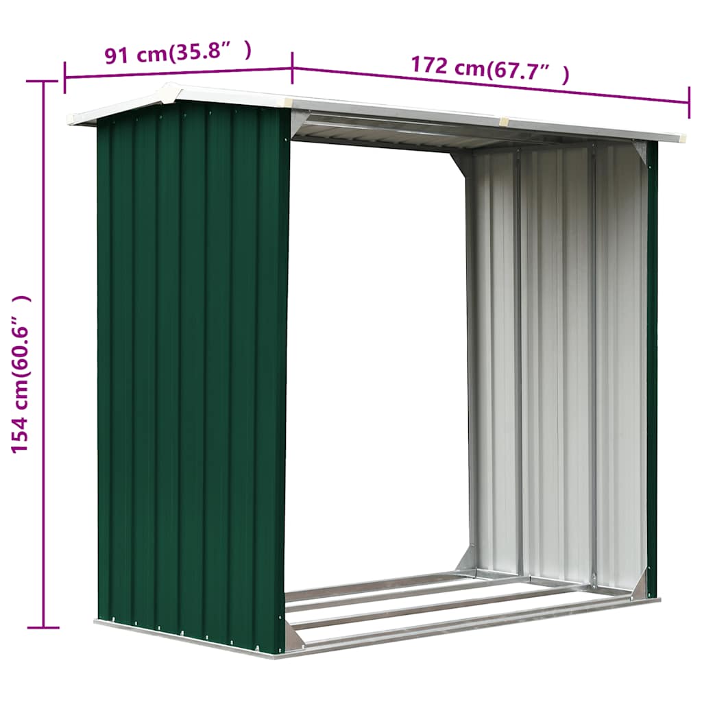 Capannone in Acciaio Zincato 172x91x154 cm Verde