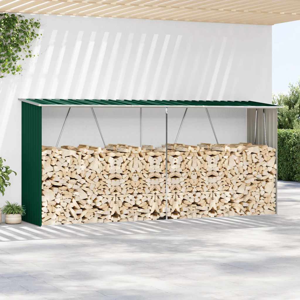 Capannone da Giardino in Acciaio Zincato 330x84x152cm Verde