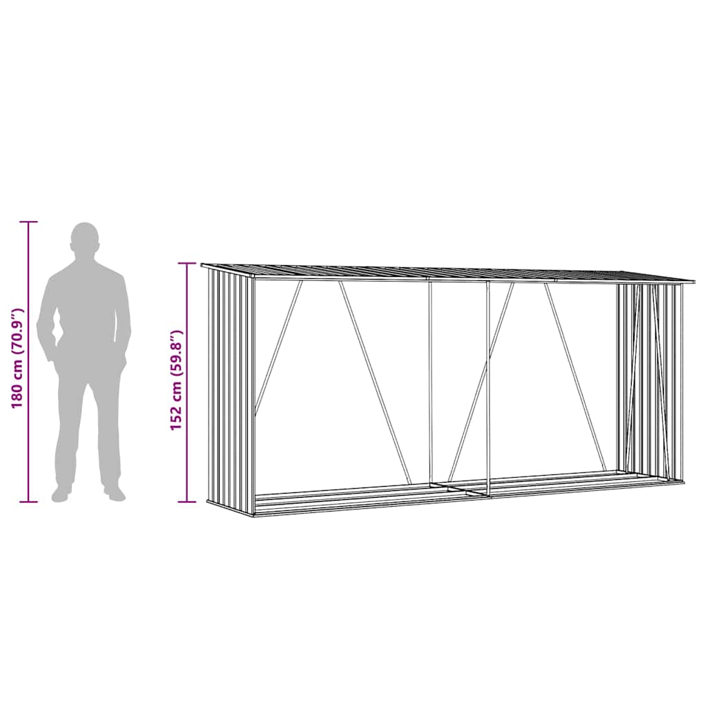 Capannone da Giardino in Acciaio Zincato 330x84x152cm Marrone