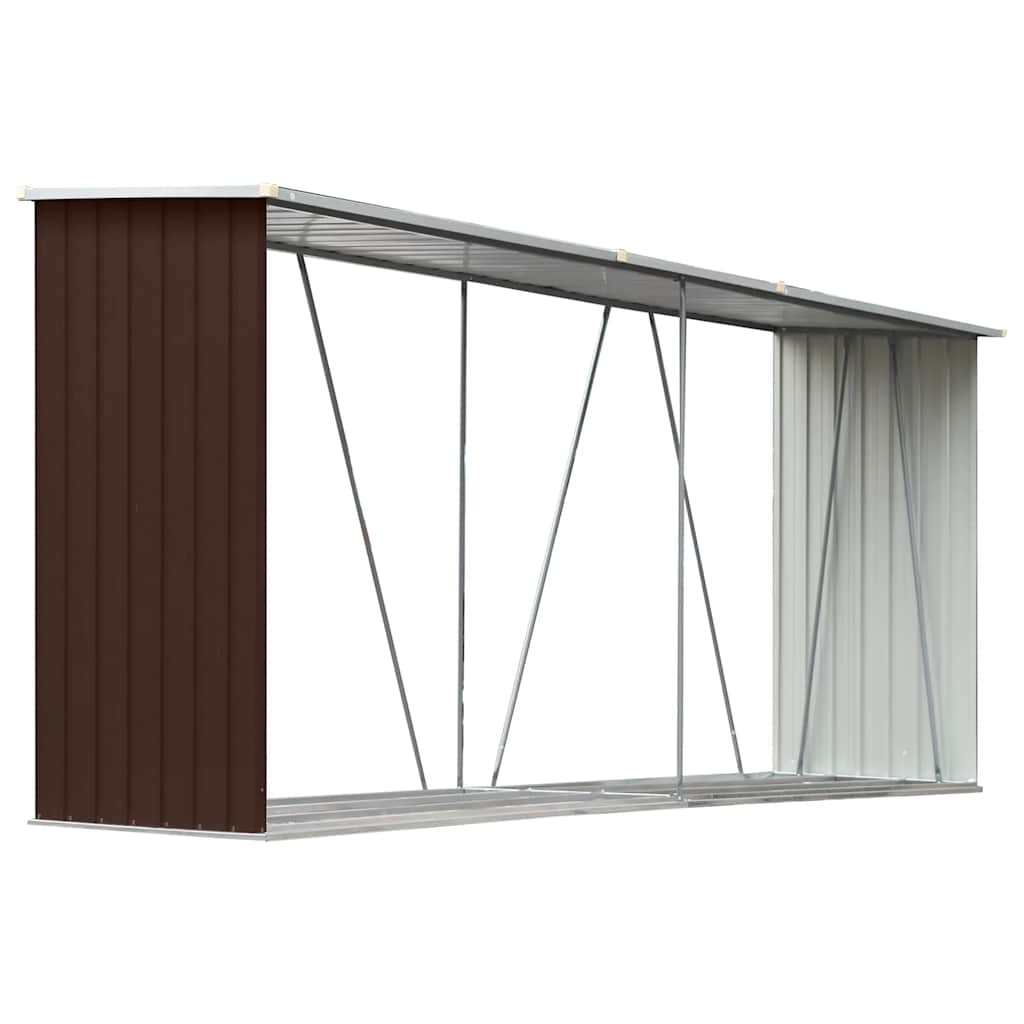 Capannone da Giardino in Acciaio Zincato 330x84x152cm Marrone