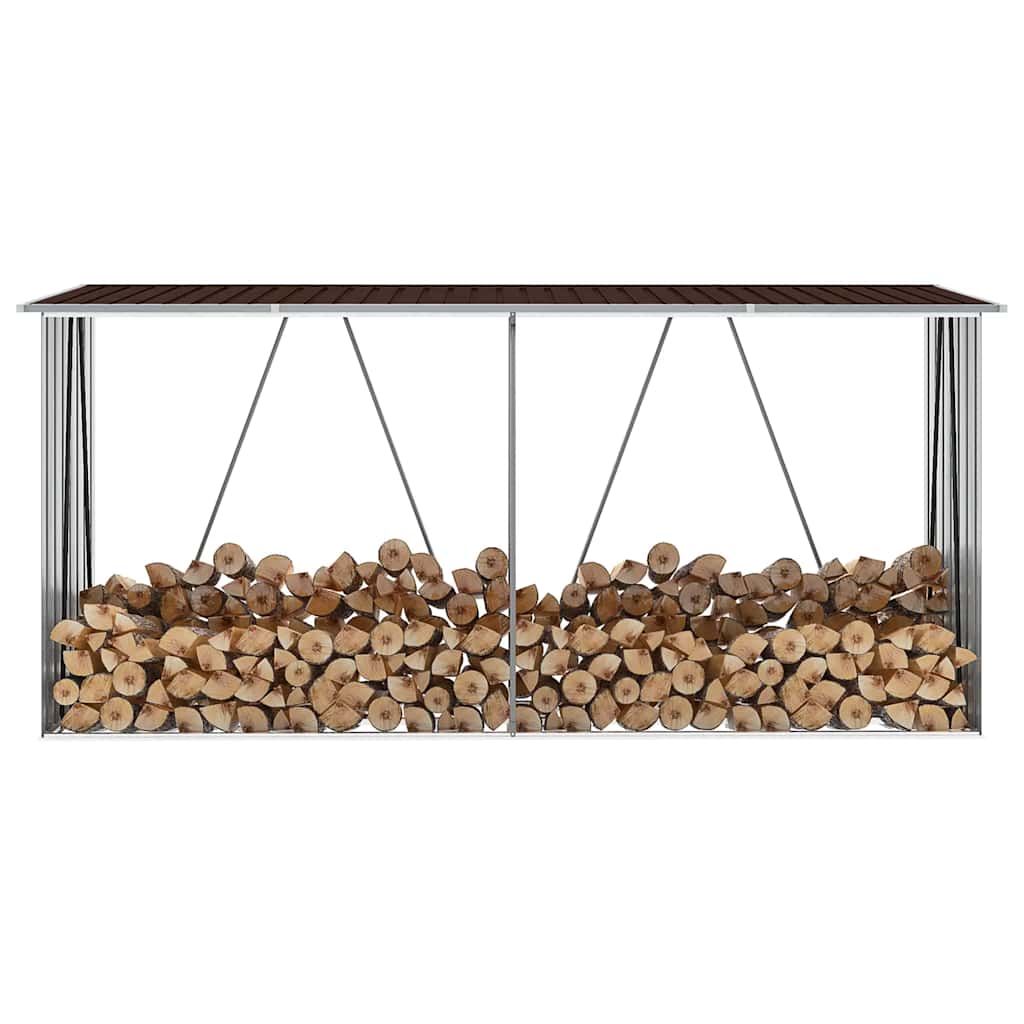 Capannone da Giardino in Acciaio Zincato 330x84x152cm Marrone