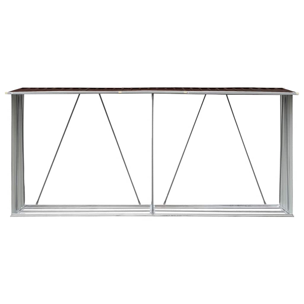 Capannone da Giardino in Acciaio Zincato 330x84x152cm Marrone