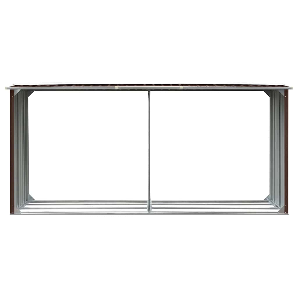 Capannone da Giardino in Acciaio Zincato 330x92x153cm Marrone