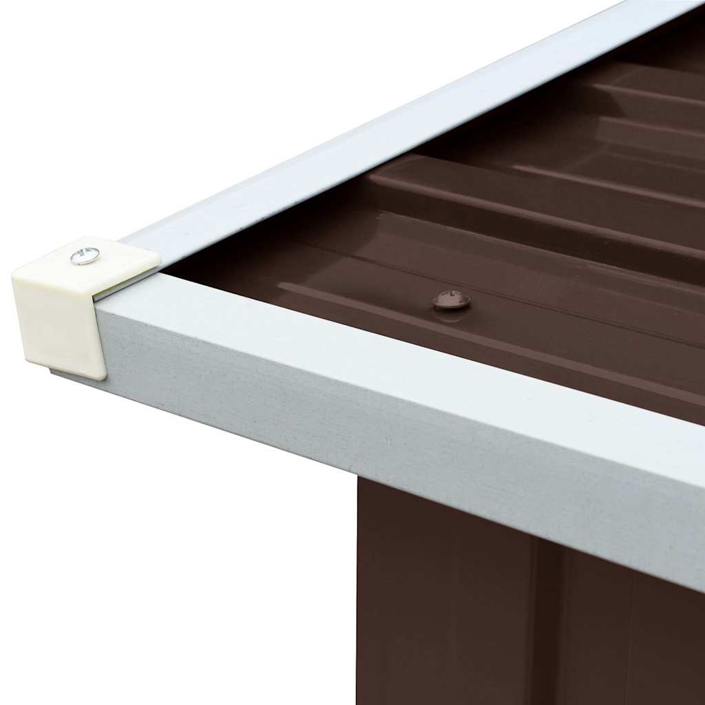 Capannone da Giardino in Acciaio Zincato 330x92x153cm Marrone