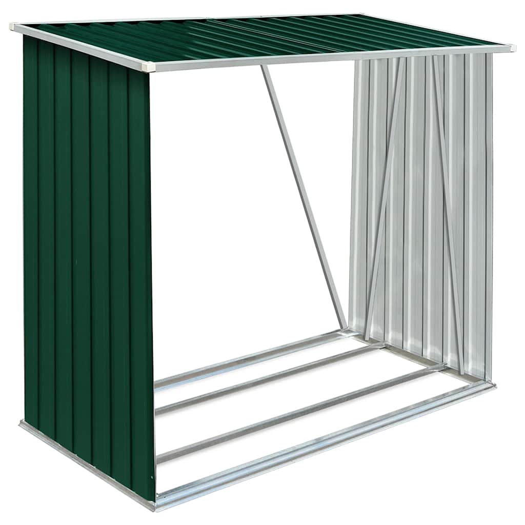 Capannone da Giardino in Acciaio Zincato 163x83x154 cm Verde