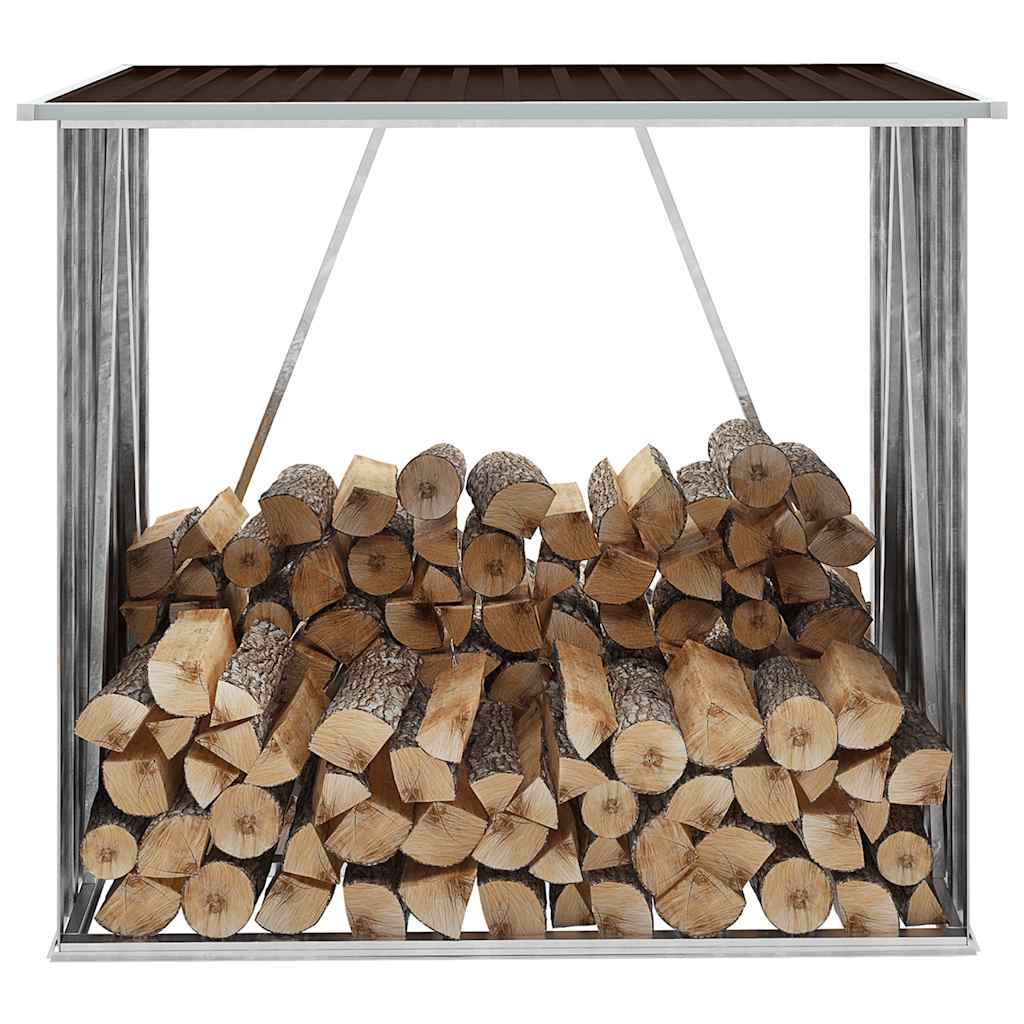 Capannone da Giardino in Acciaio Zincato 163x83x154 cm Marrone
