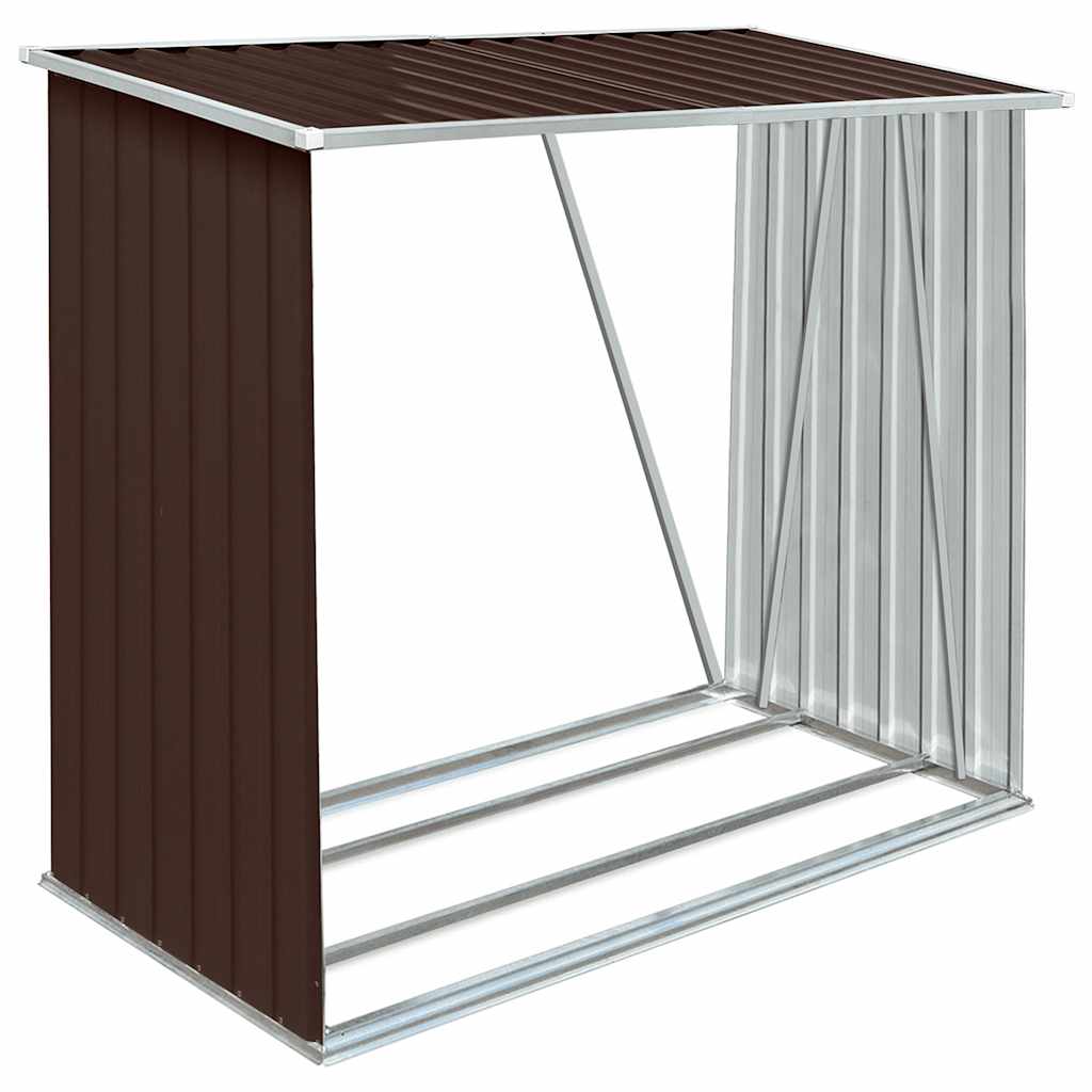 Capannone da Giardino in Acciaio Zincato 163x83x154 cm Marrone