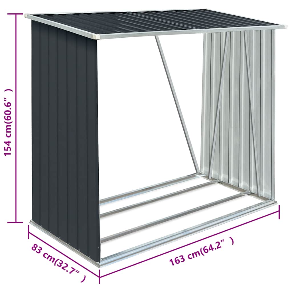 Capannone da Giardino in Acciaio Zincato 163x83x154cm Antracite
